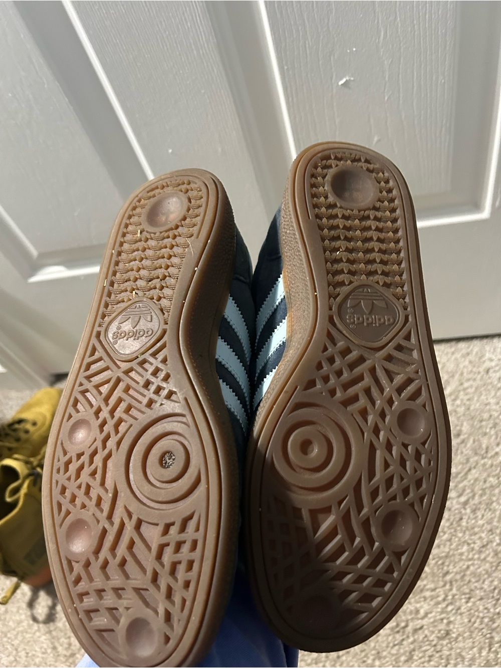 adidas Women's Navy Suede Sneakers with Light Blue Stripes - Picture 3 of 6